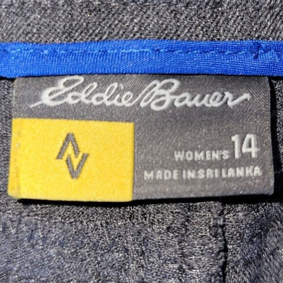 Eddie Bauer Travel Trousers Gray Four Pocket Mid Weight Straight Leg Pants SZ 14 - Picture 8 of 10